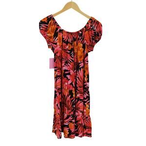 NWT Riley & Rae floral‎ pink red dress womens small tropical boho cottagecore